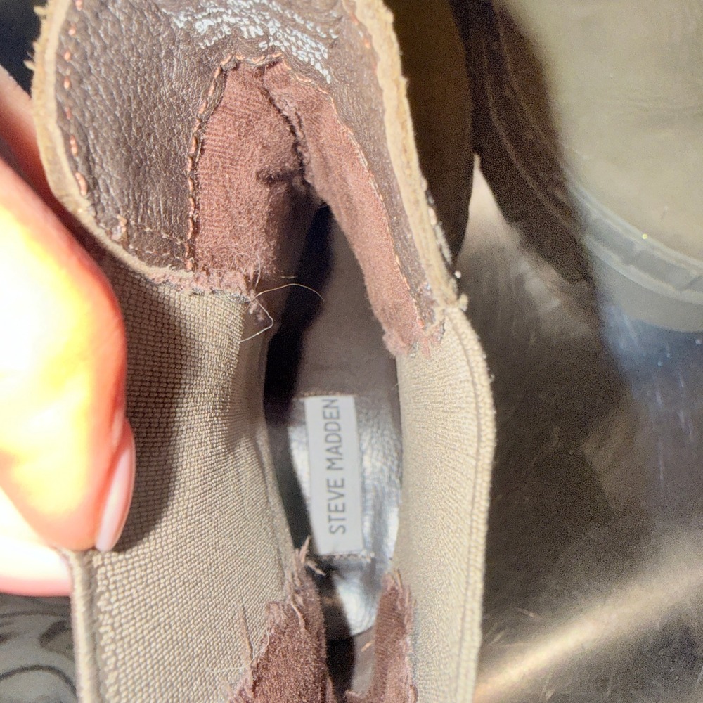 Steve Madden‎ Howler Chelsea Boots Women's Size 10 Tan Leather Lug Sole Platform - Picture 7 of 9